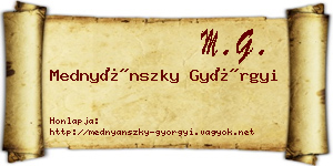 Mednyánszky Györgyi névjegykártya
